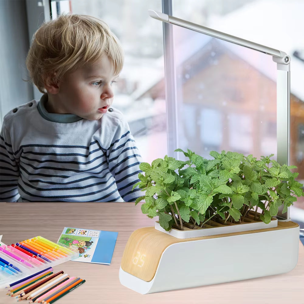 Automatic Hydroponics Growing System Home Garden Indoor Herb Flower Vegetable Kit with LED Grow Light Smart Soilless Cultivation