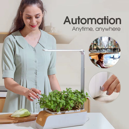 Automatic Hydroponics Growing System Home Garden Indoor Herb Flower Vegetable Kit with LED Grow Light Smart Soilless Cultivation