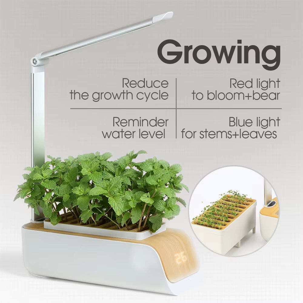 Automatic Hydroponics Growing System Home Garden Indoor Herb Flower Vegetable Kit with LED Grow Light Smart Soilless Cultivation