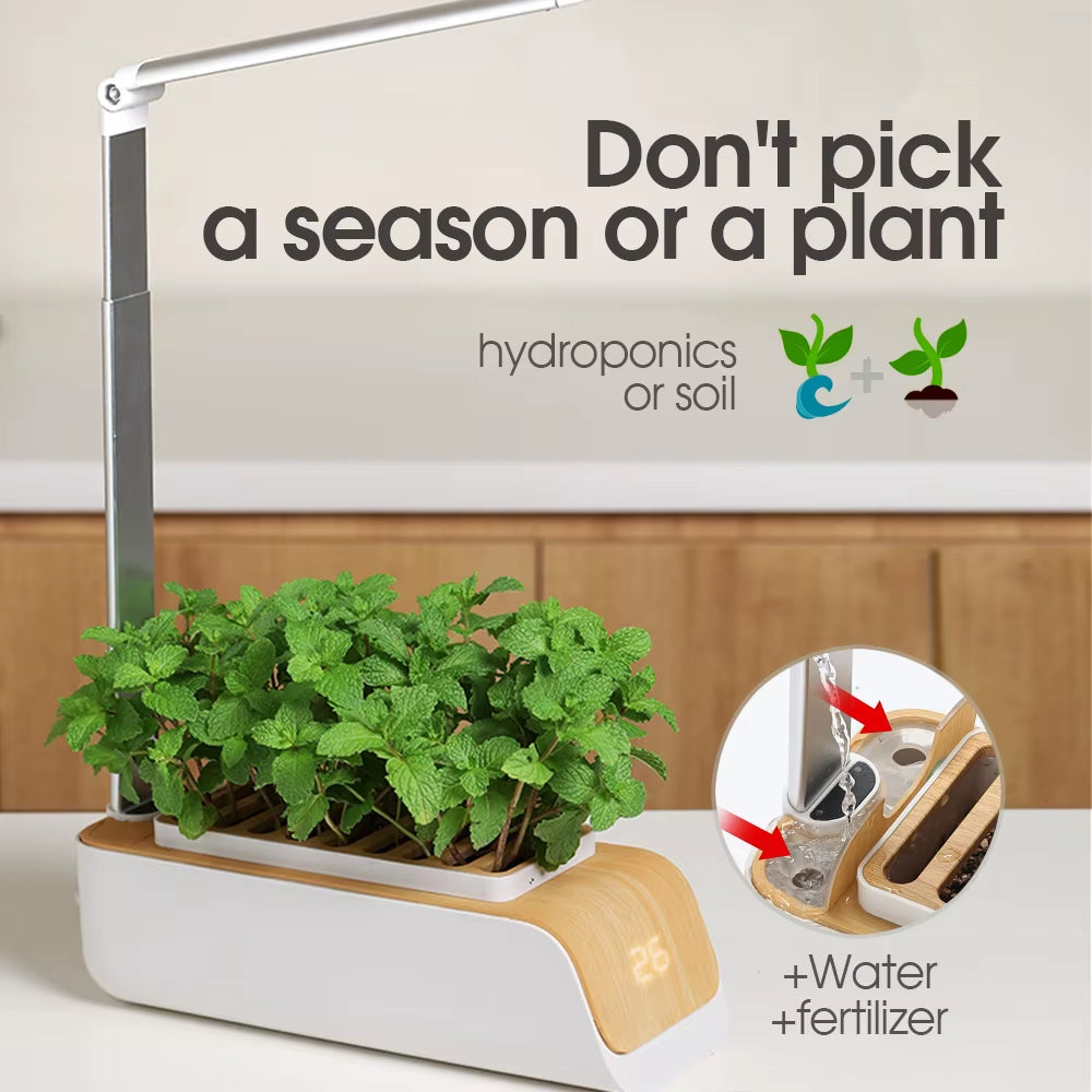 Automatic Hydroponics Growing System Home Garden Indoor Herb Flower Vegetable Kit with LED Grow Light Smart Soilless Cultivation
